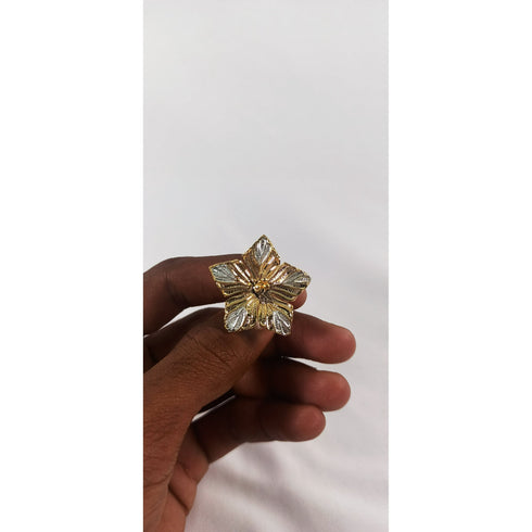 Pure Silver Gold Coated Flowers (Single Pattern) 6 Grams