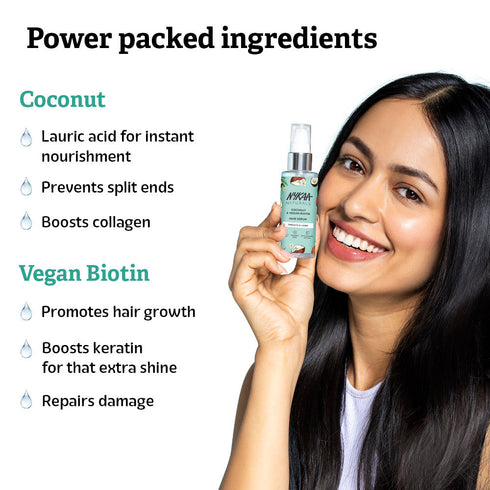 NYKAA Naturals Coconut Oil & Vegan Biotin Hair Serum for Damage Repair