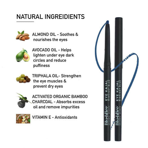 BlushBee Organic Beauty Eye Kajal | Midnight Blue