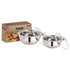 Vinod Stainless Steel Montero Insulated Casserole with Glass Lids and Steel Knobs Set of 2 500 ml 900 ml High Quality Stainless Steel Rust Free