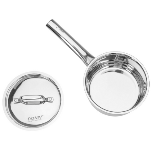 Vinod Doniv 2 Piece Majestic Sandwich Bottom Cookware Set 1 Piece Sauce Pan with lid 14 cm and 1 Piece Kadhai with Lid 24 cm
