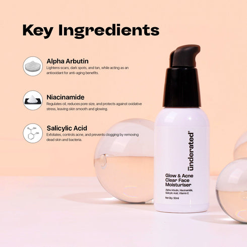 Underated Glow and Acne Clear Face Moisturiser
