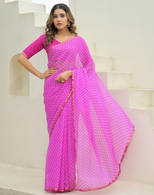 Vasthrlay Chiffon Blouse Maroon Saree