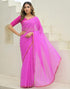 Vasthrlay Chiffon Blouse Maroon Saree