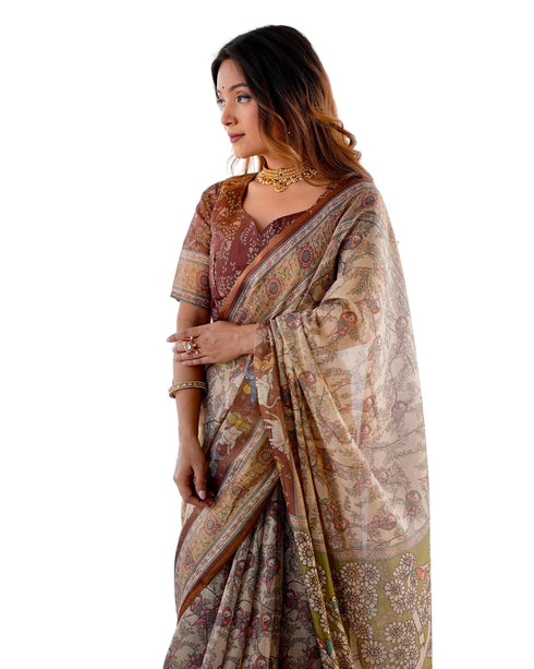 Vasthrlay Handloom Geometric Burgundy Saree