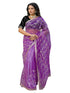 Vasthrlay Embroidery Scalloped Unstitched Navy Blue Saree