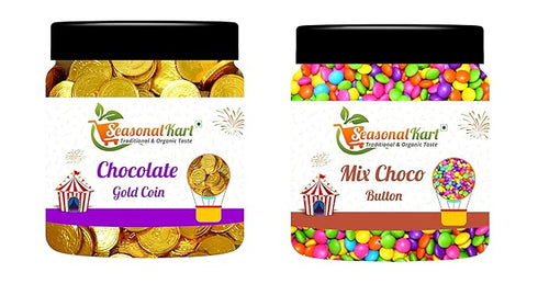 Seasonal Kart Combo Chocolate Gold Coins & Mix Choco Buttons