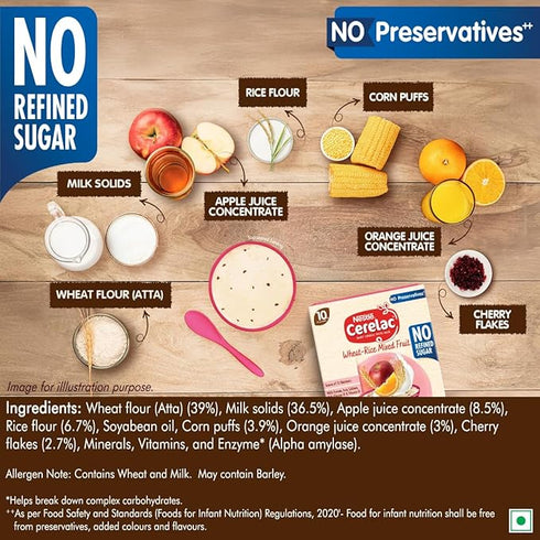 CERELAC Baby Food Cereal | Wheat Rice Mixed Fruit