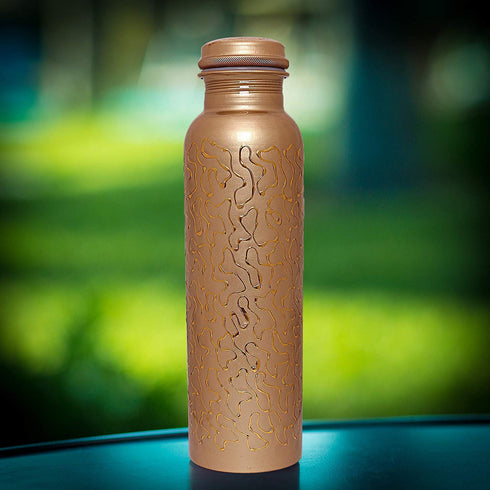 copper Water Bottle, 1000ml, Set of 1