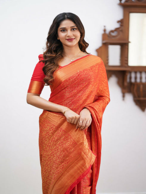 Vasthrlay Banarasi Unstitched Saree