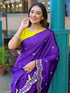 Vasthrlay Chinnon Embroidery Lime Saree