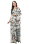 Vasthrlay Womens Off White 4 Botanical Printed Linen Saree With Self Woven Border And Unstitched Blouse Piece