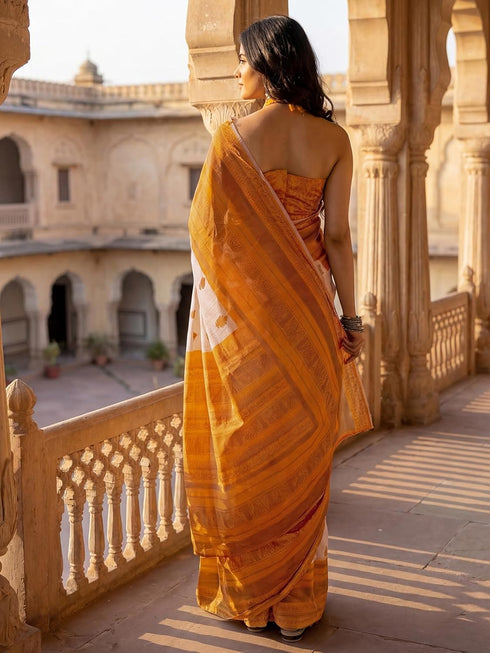 Vasthrlay Printed Peach1 Saree
