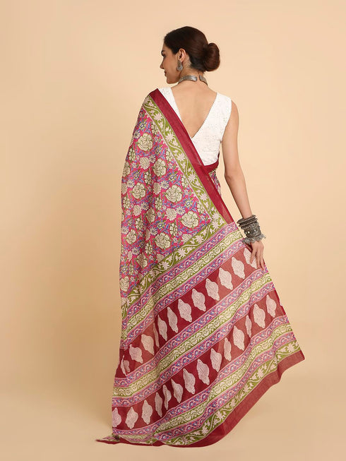 Vasthrlay Lightweight Breathable Traditional Printed Saree