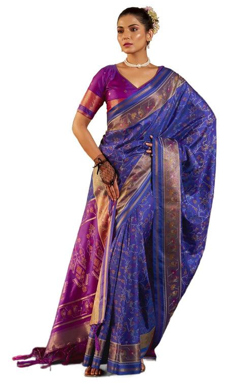 Vasthrlay Kanjivaram Unstitched Jacquard Stylish Saree