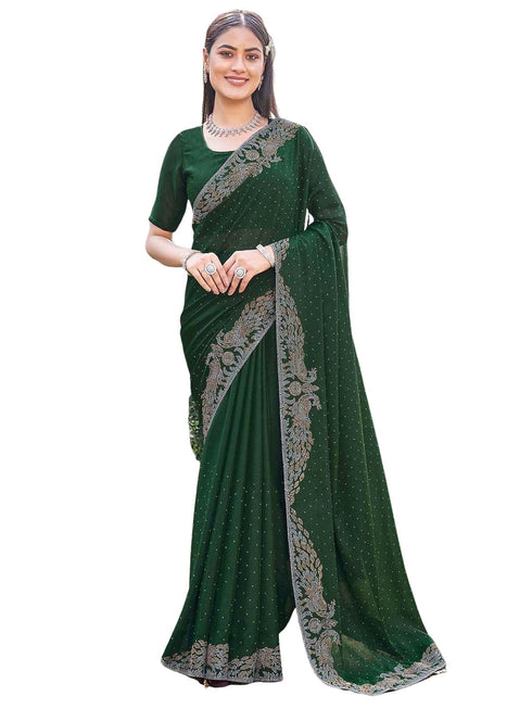 Vasthrlay Shimmer Georgette Dark Saree