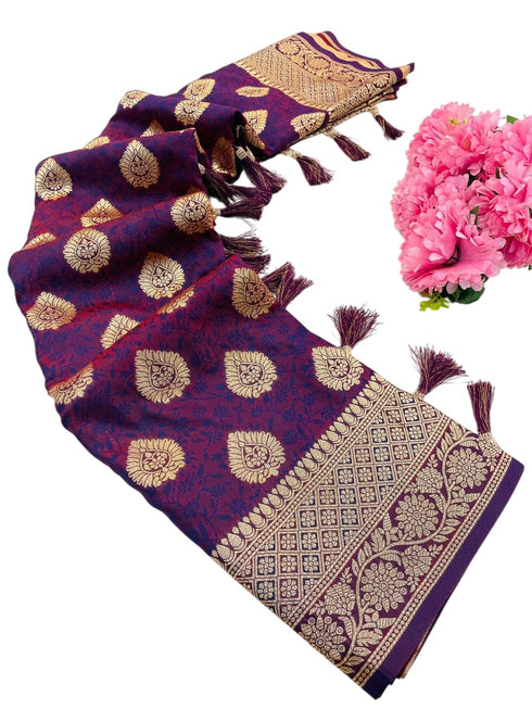 Vasthrlay Kanjivaram Banarasi Lavendar