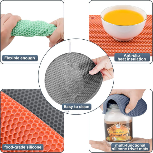 Afrodite 4 Pcs Silicone Trivet Mats| Food Grade Silicone