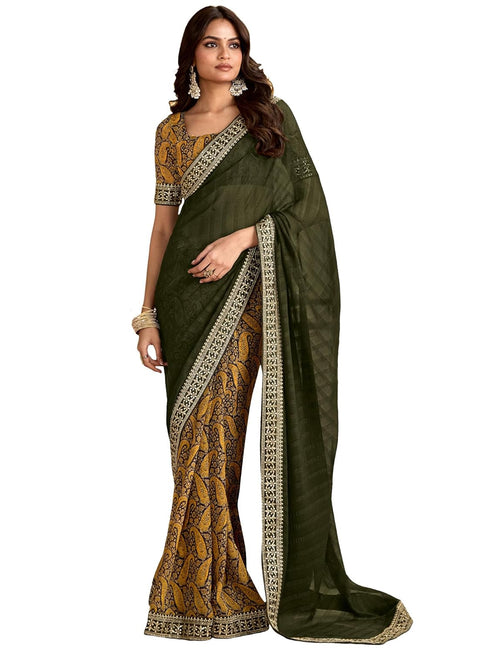 Vasthrlay Georgette Embroidered Unstitched Designer Ethnic Wear