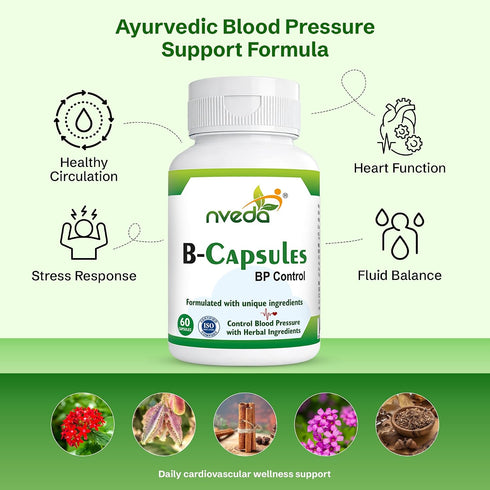 Nveda BP Support Capsules 60 Capsules | Ayurvedic Formula for Healthy Blood Pressure Management
