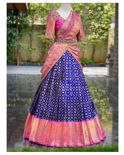 Vasthrlay Traditional Unstitched Kanjivaram Kanchipuram