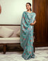 Vasthrlay Womens Printed Unstitched White Saree
