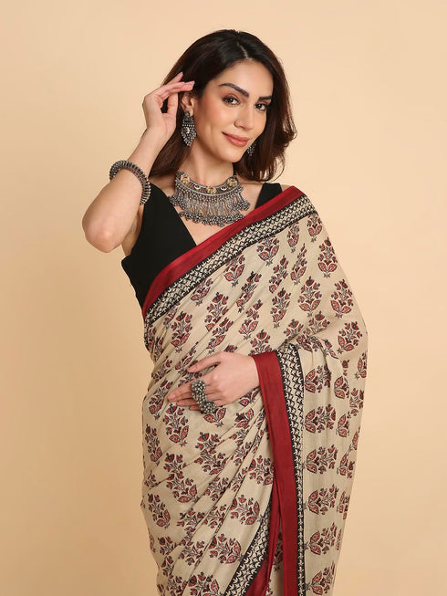 Vasthrlay Lightweight Breathable Traditional Printed Saree