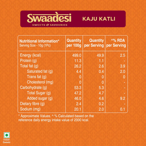 Unibic Swaadesi Shahi Kaju Katli