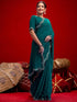 Vasthrlay Georgette Scalloped Navy Navy Blue Saree