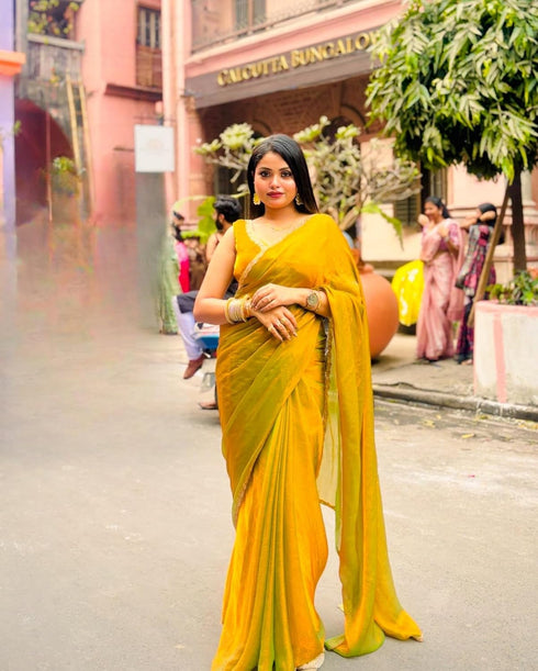 VasthrlayBoarder Unstitched Chhaavab Mustard Free Ethnic Wear