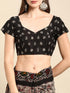 Vasthrlay Cotton Printed Mulmul Black Saree