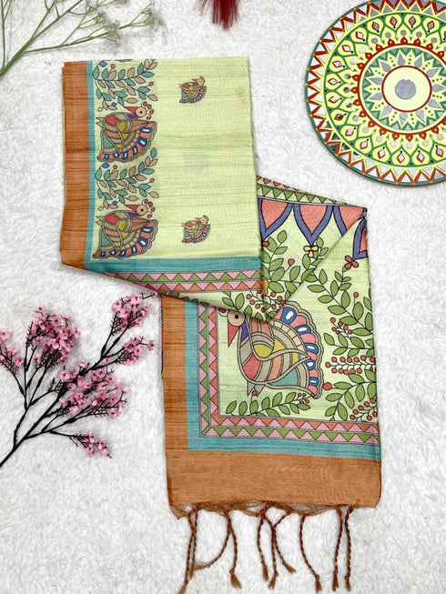 Vasthrlay Tussar Saree Madhubani
