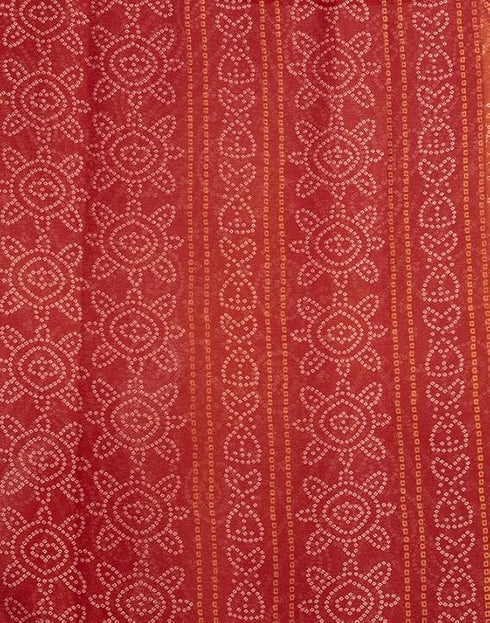 Vasthrlay Bandhani Printed Chiffon Orange Saree