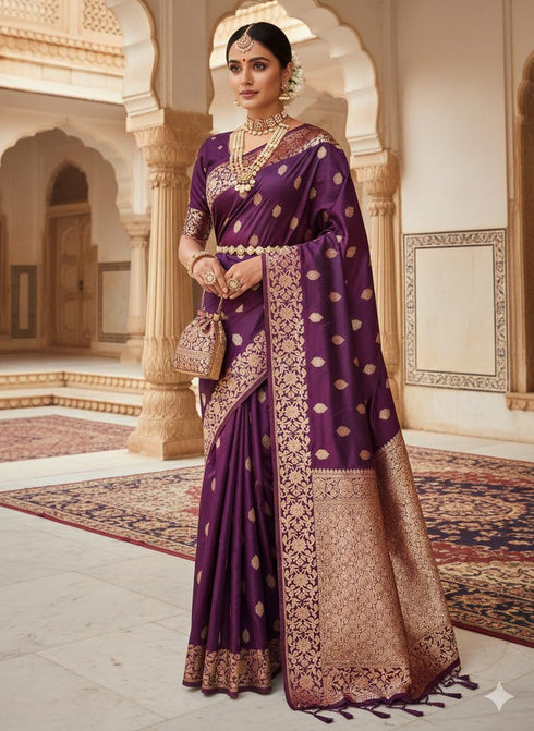 Vasthrlay Banarasi Golden Weaving