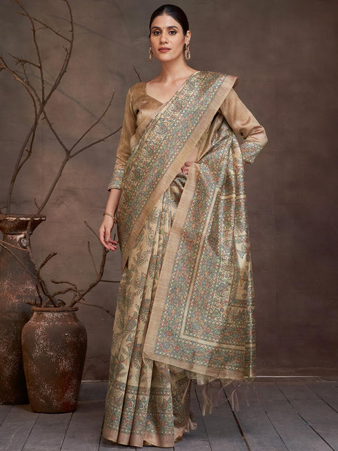 Vasthrlay Madhubani Printed Unstitched Hs Ethnic Wear