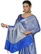 Vasthrlay Blue Banarasi Traditional Unstitched Saree
