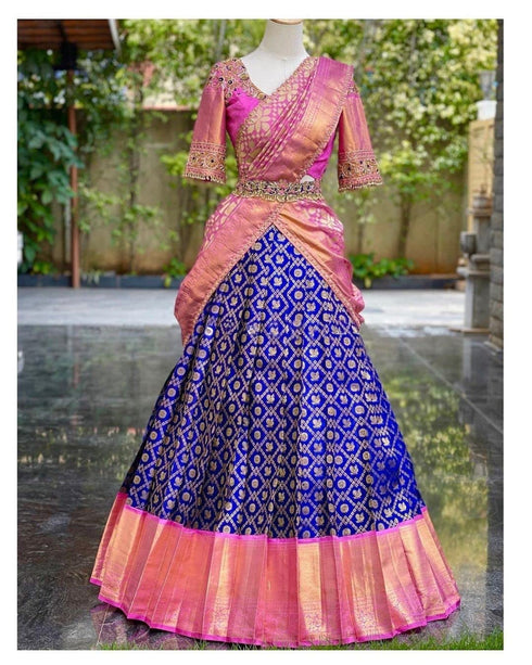 Vasthrlay Traditional Unstitched Kanjivaram Kanchipuram