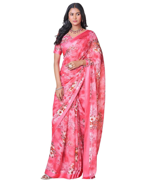 Vasthrlay Georgette Printed Unstitched Multicolor Saree