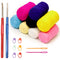 Crochet Kit for Beginners with Wool Yarn, Crochet Hooks, Plastic Needles & Stitch Markers
