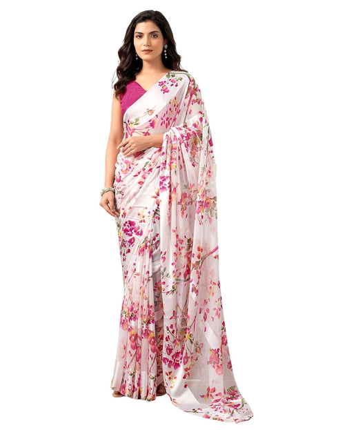 Vasthrlay Georgette Sequence Unstitched Black Saree