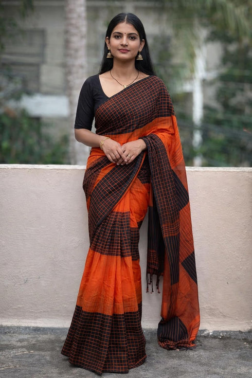 Vasthrlay Checked Detailing Traditional Breathable