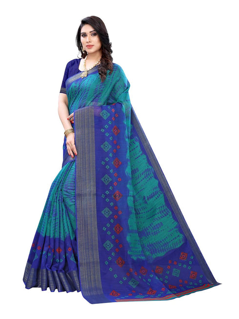 Vasthrlay Womens Cotton Blouse Teal Saree