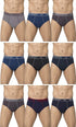 Dixcy Scott Plain/Solid Assorted Cotton Men's Briefs/Underwear - Pack of 9 (#Replay-Brief-85 CM) (Color & Prints May Vary)