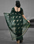 Vasthrlay Georgette Printed Unstitched Red Saree