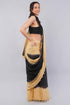 Vasthrlay Womens Beige And Black Cotton Ready To Wear Saree