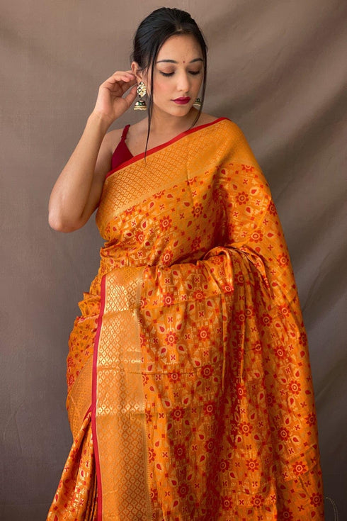 Vasthrlay Women's Patola Designer Unstitched Saree