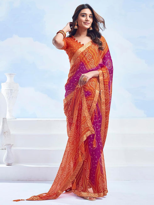 Vasthrlay Bandhani Unstitched 3728s2630n Deep Magenta1