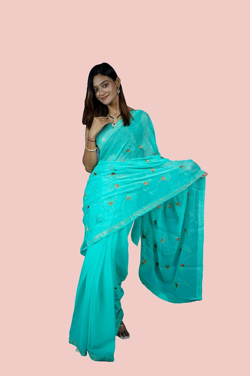 Vasthrlay Embroidered Shimmer Ethnic Wear