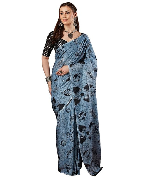 Siril Women'S Pure Cotton Printed Saree With Unstitched Blouse Piece