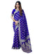 Vasthrlay Banarasi Jacquard Royal Blue | Golden Saree With Unstitched Blouse Piece